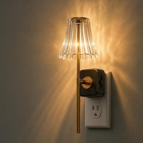 Image of L LOHAS LED Night Lights Plug into Wall,Decor Acrylic Vintage Night Light