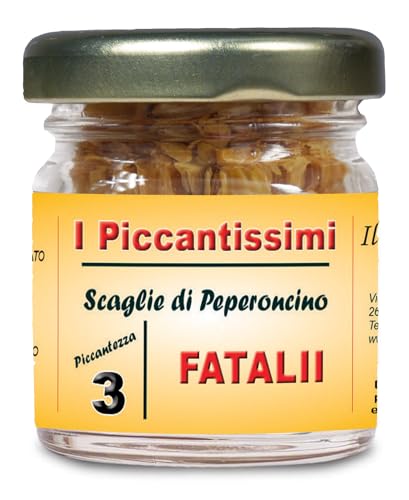 I Piccantissimi - FATALII peperoncino piccante in vasetto da (13 gr) - Scaglie di Peperoncino a lunga conservazione - peperoncino secco coltivato con rispetto in Italia (300.000 SHU)