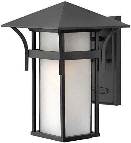 Hinkley Harbor Transitional One Light Medium Outdoor Wall Mount, Satin Black