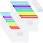 YoeeJob 50 Packs 3-Hole Clear Zipper Binder Pockets, Binder Insert Pages with Card Slots Suitable for School or Office to Organize Document, Assorted Color Zippers