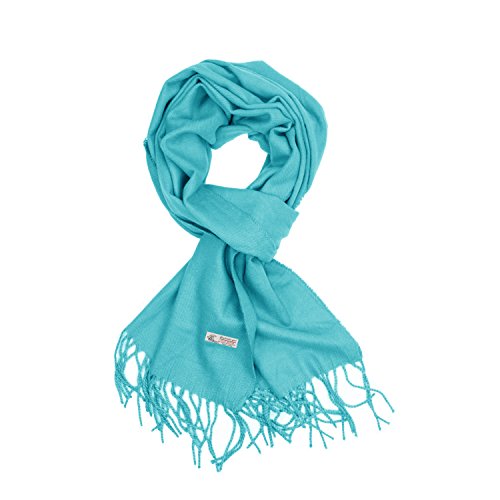 Plain Solid Color Cashmere Feel Classic Soft Luxurious Winter Scarf For Men Women (Turquoise)