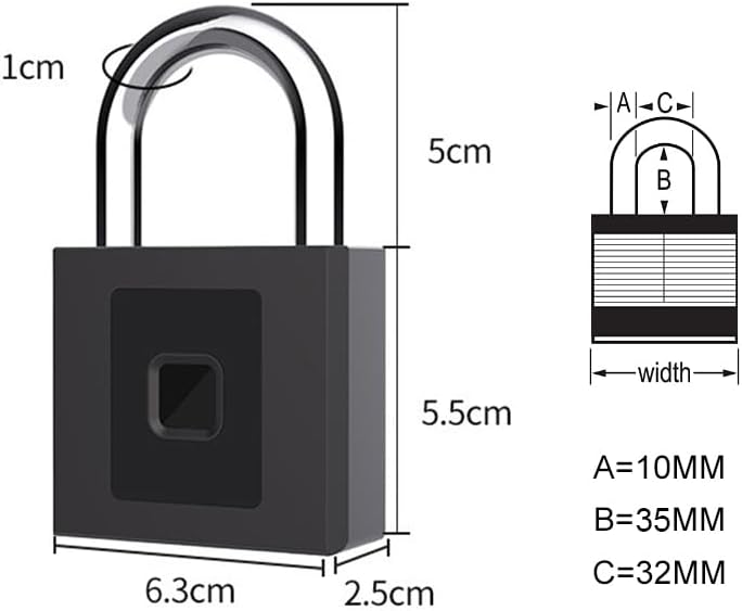 Miniatura 7 de Candado de combinación de candado de puerta bloqueo de bloqueo de bloqueo de bloqueo de aplicación de teléfono de huellas dactilares eLinkSmart -