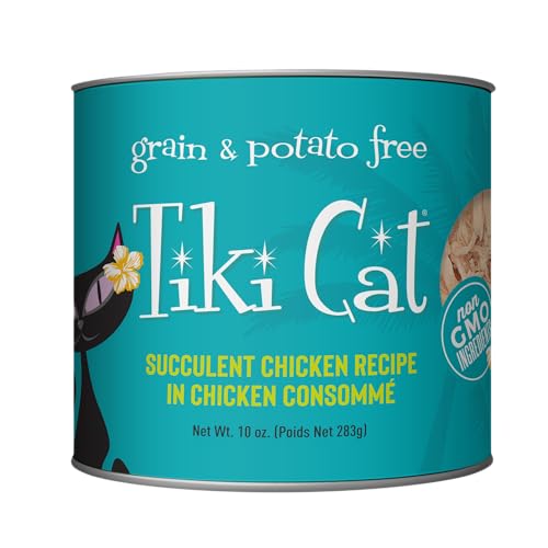Image of Tiki Cat Luau Wet Cat Food, Succulent Chicken, 10 oz. Cans (4 Cans)