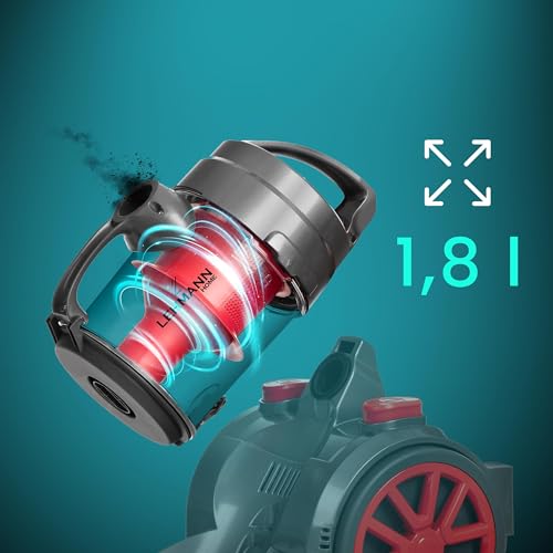 LHOCV-7018 Zyklon Staubsauger beutellos | Bodenstaubsauger mit Zyklontechnologie | Zylinder-Staubsauger mit Düsensatz | Hochleistungskraft 4000 Watt, HEPA-Filter, 1,8 L – Bild 5