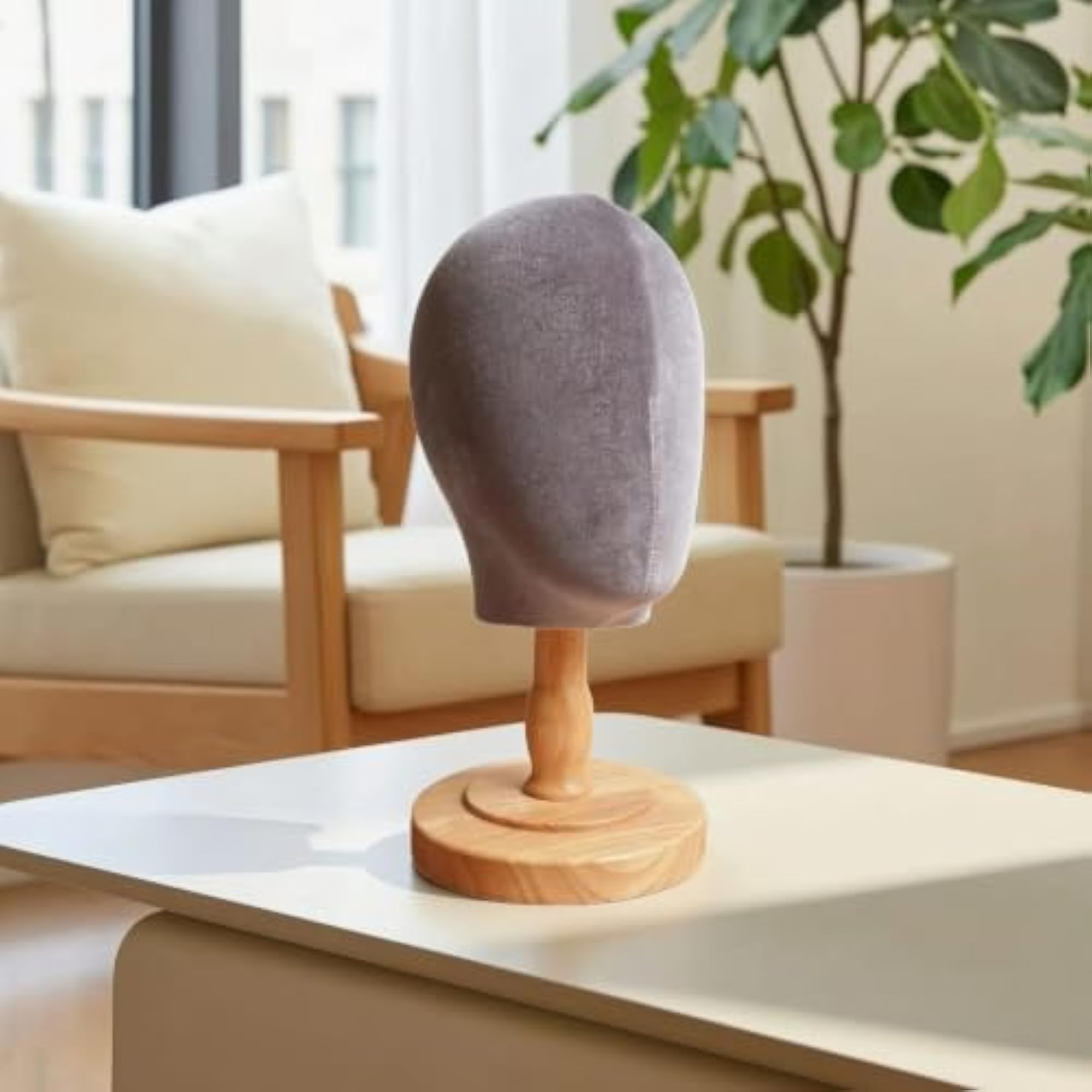 Pinnable Velvet Head Wooden Head with Stand