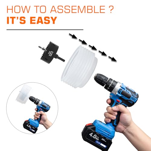 Image of 3-1 /8 Hole Saw for Recessed Lights, 3.1 Inch Hole Cutter with Dust Bowl Catcher for Led Recessed Lighting 3 Inch and Wood Metal Drywall, Bi-Metal Construction, Black