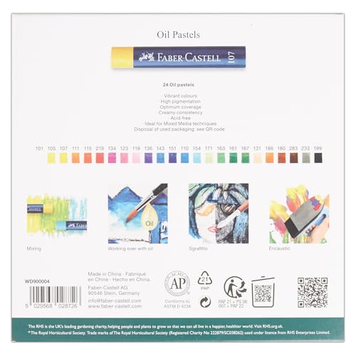 Faber-Castell Creative Studio Oil Pastels, RHS Special Edition Multicoloured, Set Of 24, for Art Craft, Drawing, Sketching - Image 3