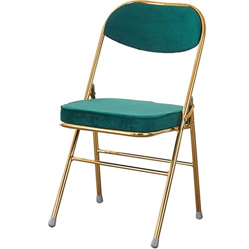 WXBHOZ Fold Up Chair Indoor,Luxury Foldable Flannel Chairs In The Restaurant, The Living Room Thickened Back Chair With Cushion, Portable Visitor Chair Reception Chair, Load Bearing 150kg