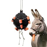 JINGLING Balle de jeu pour chevaux - Jouet de jeu pour chevaux - Parfait pour l'emploi des chevaux - Balle d'alimentation pour carottes et friandises - Pour chèvres, moutons, vaches