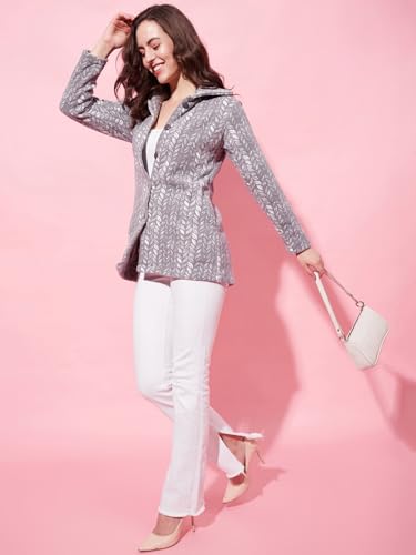Image of Modeve Women Printed Full Sleeve Jacket for Winter