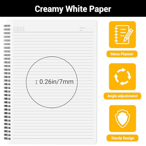 Yarotm Spiral Notebook A4, Pack of 2 Notebooks with 7mm Lines - Image 3