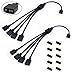 Jstincal ARGB Splitter Cable, 1-to-4 Female to Female 5V 3 Pin Addressable RGB Splitter Extension Cable ARGB LED Sync Cable for Computer Chassis CPU Cooler and 5V ARGB Fan (2 Pack)