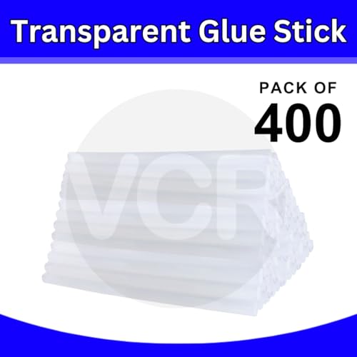 Image of VCR 11mm Glue Sticks for Glue Gun - 11mm x 165mm in Length - Hot Melt Transparent Glue Stick - Pack of 400 - Bonding Adhesive Glue Sticks for DIY - Arts Crafts - Schools and Industries