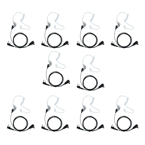 HEOPBIRD Walkie Talkie Earpiece Headset with Mic PTT Compatible with BaoFeng Kenwood WouXun PuXing Linton Retevis H777 Two Way Radio UV-5R BF-888s uv-82hp tk3230,10 Pack by HEOPBIRD - Used condition - CA$31.00