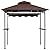 CHARMELEON Double Tiered Grill Gazebo 8X 5, Outdoor BBQ Patio Canopy Tent with Stretchable Side Awning (Brown)
