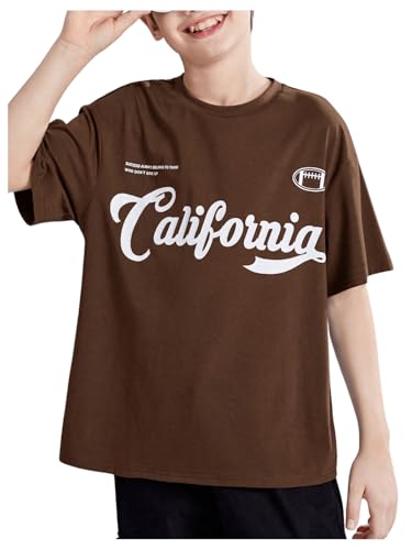 SOLY HUX Boy's Letter Graphic Tees Short Sleeve T-Shirts Summer Loose Tee Tops Streetwear