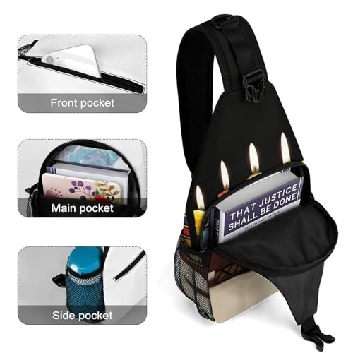 Morrales Sling Bag Crossbody Casual para Senderismo 38x20cm miniatura 4