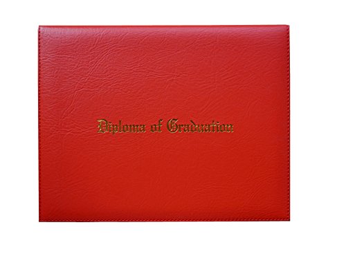 Certificate Cover Imprinted "Diploma Of Graduation" Faux-Leather Diploma Holder 8.5" X 11" Grad Days(Red) #TOP15
