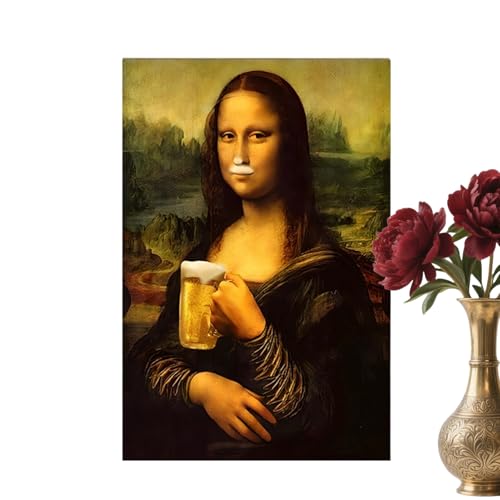 Arte de baño de la Mona Lisa: cuadro de pared decorativo y vintage