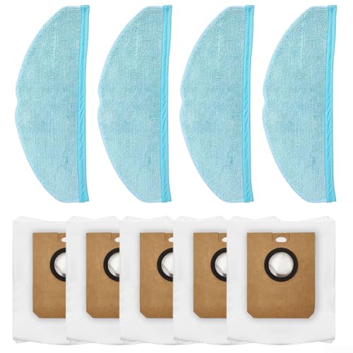 Homerun 7000 XU7100/01 XU7100/02 XV1472/00 - Juego de 4 paños de fregona y 5 bolsas de polvo para atrapar el polvo y trapear el suelo