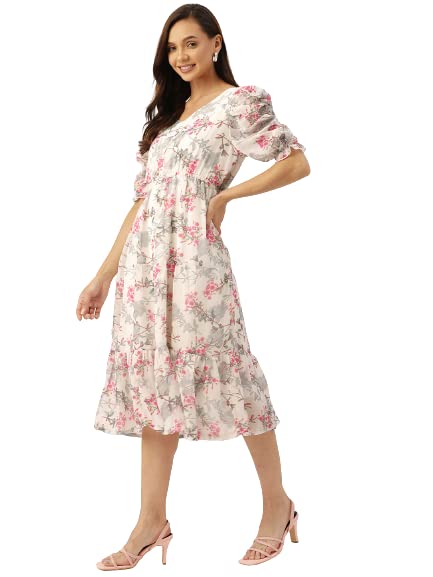 Image of Wisstler Women Midi Dress with Lining,Fashion Dress,MIDI Length Dress