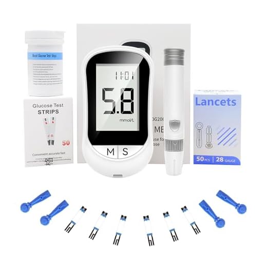Medidor de Glucosa en Sangre, Prueba Glucosa en Sangre y 500 Memorias, 50 tiras reactivas + 50 lancetas Resultados Precisos, Fácil de Usar