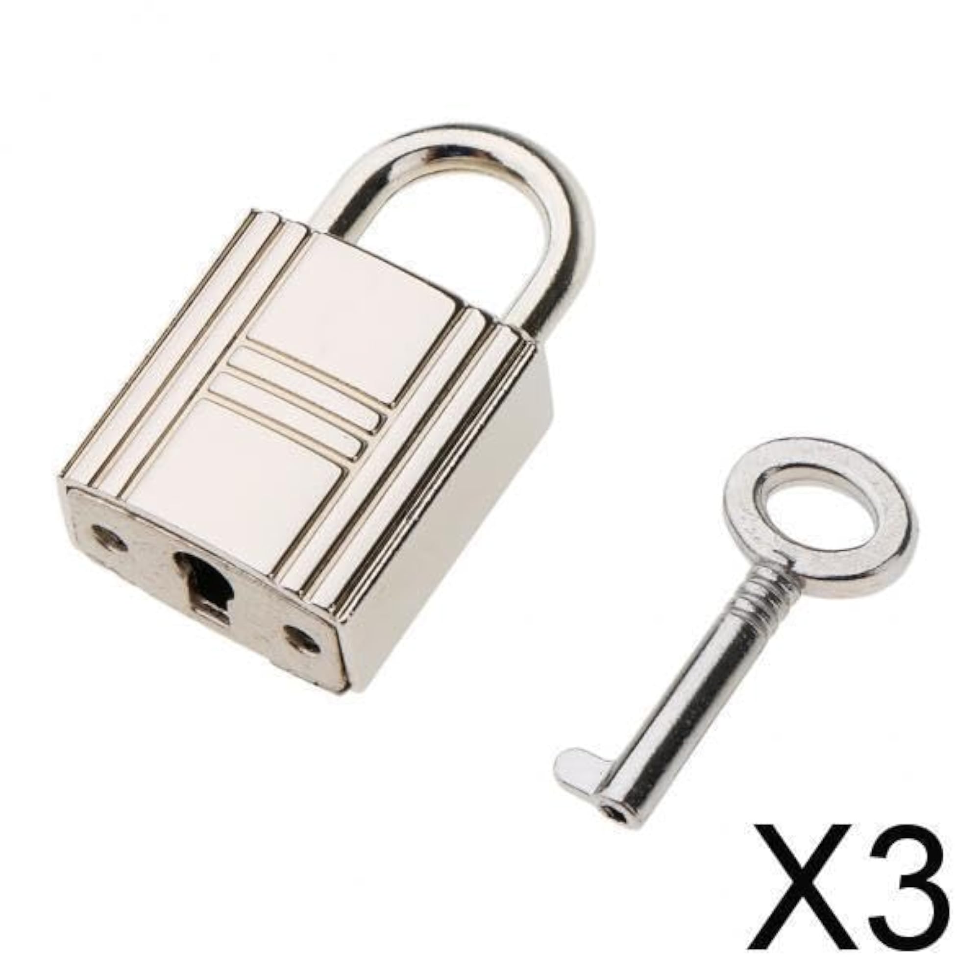 Cute Security Travel Lock with Key in Silver