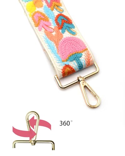 Image of Embroidered Purse Straps Replacement Crossbody Wide Adjustable Bag Straps | Thick Purse Strap for Crossbody Bags,Extra Long Strap,Cross Body Straps for Handbags,Bag Straps for Tote Bags,Shoulder Straps