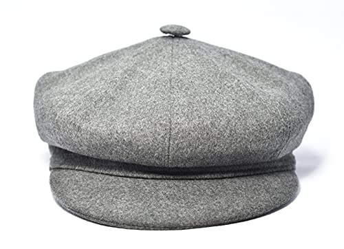 Bonnet d'hiver gris à structure huit pics en maille unie taille Large
