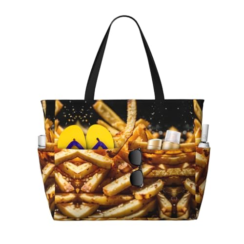 Sac fourre-tout imprimé Fast Food noir grand sac à bandoulière pour le travail