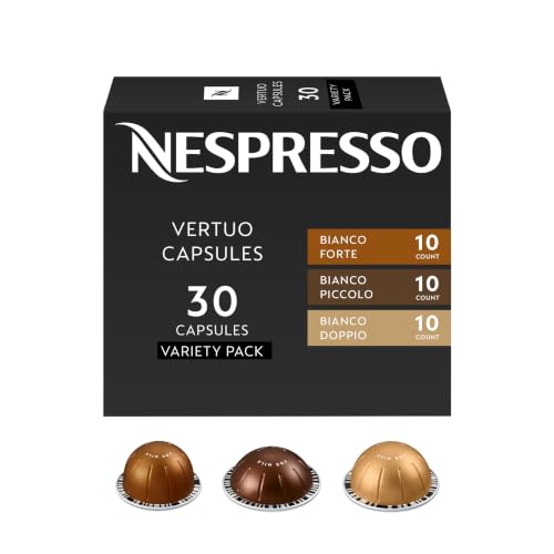 Nespresso Capsules Vertuo, Bianco Variety Pack, 30-Count Coffee Pods
