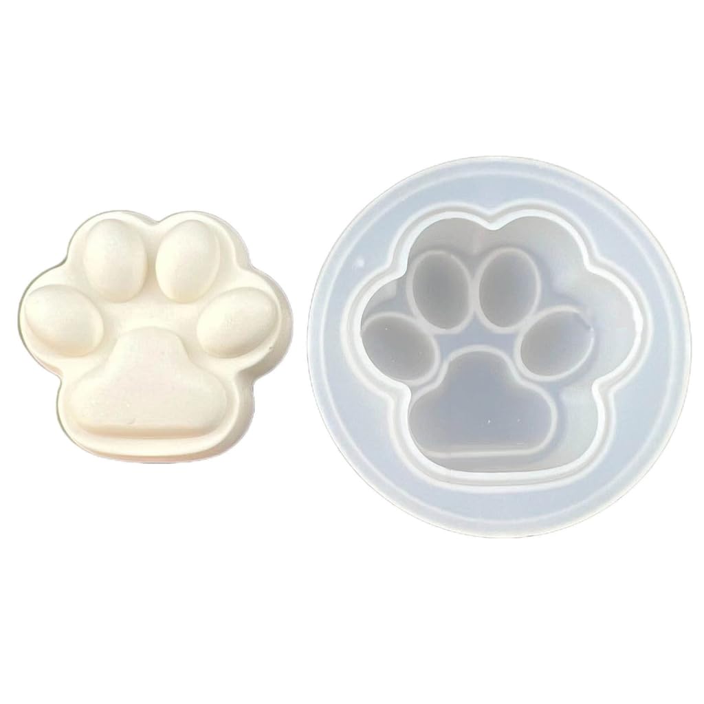 Elnwnnkc Cat Epoxy Resin Mold Hanging Keychain Ornament Decor Mould Matte/Crystal Cat Paw Silicone