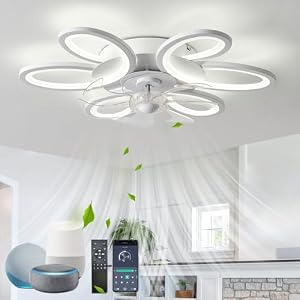 QINGYING Blume Deckenventilator mit Beleuchtung