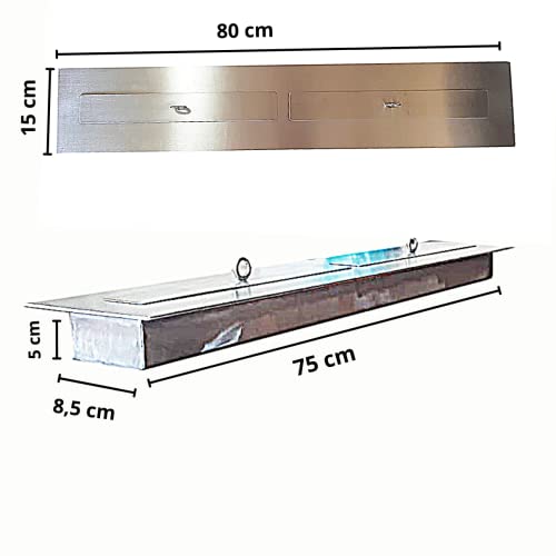 Queimador Lareira Ecologica 80cm Inox Alcool (Inox)