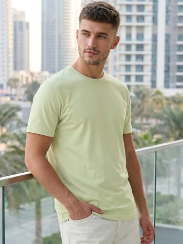 Image of Bewakoof Men's 100% Cotton Solid Regular Fit Half Sleeve Round Neck T-Shirt | Tshirt for Men Cotton| Casual Wear | Street Wear