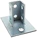 Morris Products Post Base Single Channel 2 Hole Standard for 1-5/8â€ Strut â€“ Galvanized Steel â€“ 2 Mounting Holes â€“ Secures Strut Assembly to Floor, Surfaces â€“ 4â€ x 6â€ Base