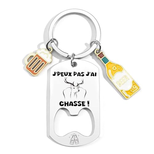 KJKJKJ Cadeau Chasseur Chasse Porte clef Personnalisé pour un Chasseur - Accessoires de Chasse Humoristique Cadeau Chasseur Homme Original pour Anniversaire, Noël