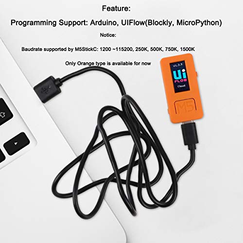 M5StickC ESP32 Mini IoT Development Board Official Blockly Module with Color 0.96 inch LCD Color Screen Display, Microphone, Grove Interface, Built-in 4MB Flash for Ar duino and UIFlow Programming
