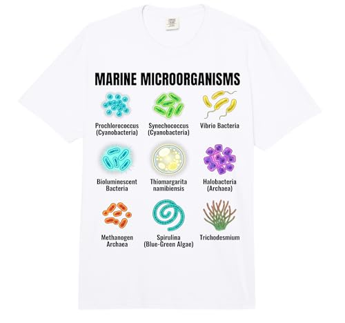 Educational Science Ideas - Marine Microorganisms Chart, Ocean Micro Life Science Comfort Colors Adult Heavyweight T-Shirt