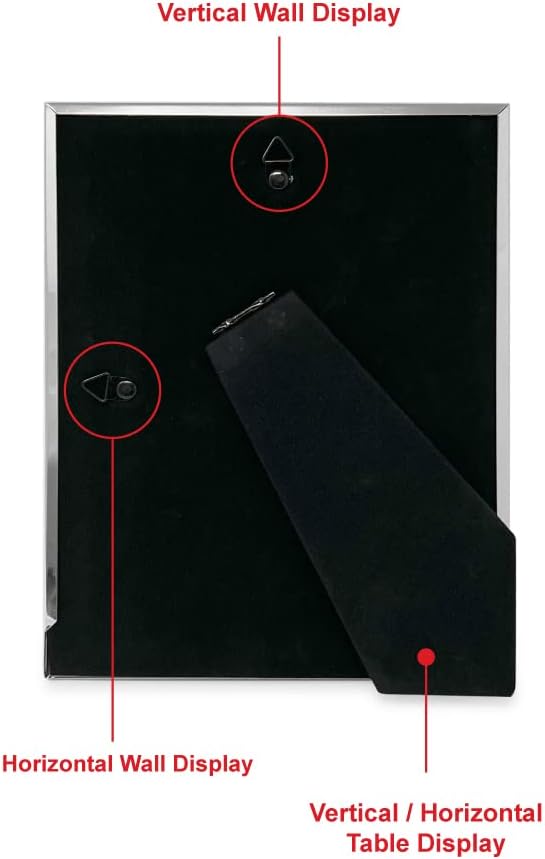 Isaac Jacobs 5x7 Navy Leather w/Silver Metal (Vertical & Horizontal) Picture Frame, Shagreen Border w/Black Fabric Easel, Wall-Mountable, Tabletop, Photo Gallery (5x7, Navy W/Silver) - Image 3