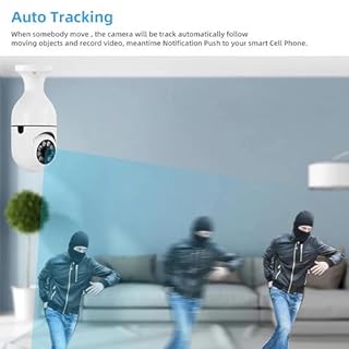 JCHENG Light Bulb Security Camera | 4MP 355° Rotating Guard | Compatible with Alexa/Google Assistant/Alarm System | SD Card Included |Indoor