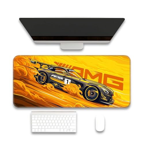 Image of Mercides-AMG Gaming - Extended 80x33CM Large Rubber Base Mat with Stitched Edges, Non-Slip Design for Ultimate Setup Accessories & PC Use - Long Pad for Gamers