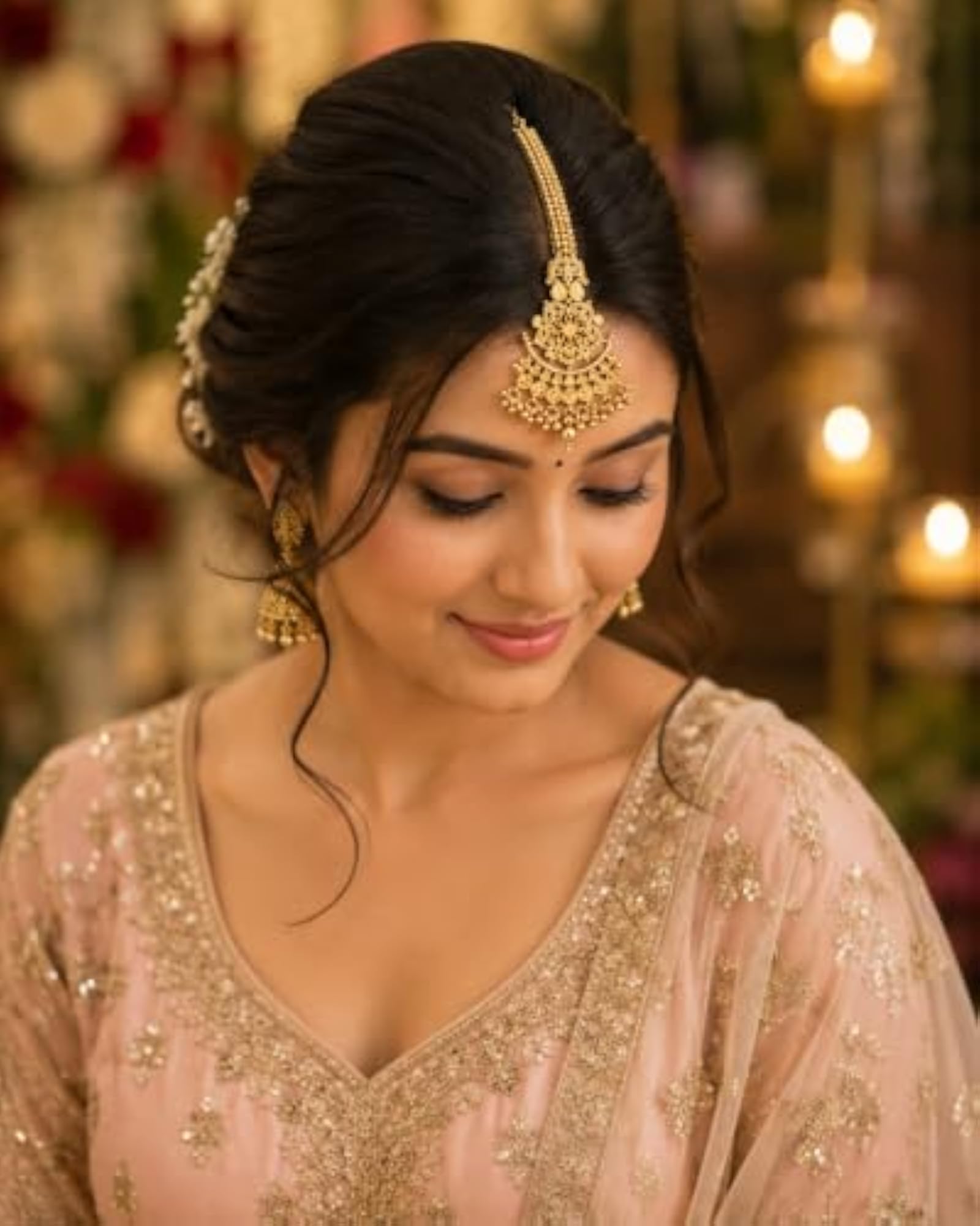 Women's Gold Plated Maang Tikka, Elegant Traditional Accessory