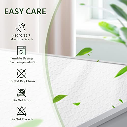 Sunnewt Waterproof Mattress Protector Queen Size Mattress Cover Bamboo 3D Air Fabric, Ultra Soft Breathable Cooling Mattress Pad Cover Smooth Noiseless Washable, 8"-21" Deep Pocket (White, Queen) #TOP6