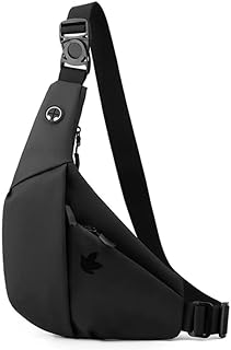 KUNFAIT Waterproof Unisex Crossbody Waist Bag Fanny Pack for Women Men Boomerang Style Sling Bags Side Shoulder Chest Bag ...