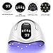 Sunrich UV Gel Nail Lamp 120W LED Nail Light Fast Dryer for Gel Polish Curing with 4 Timers Portable Handle Large Space Automatic Sensor (White)