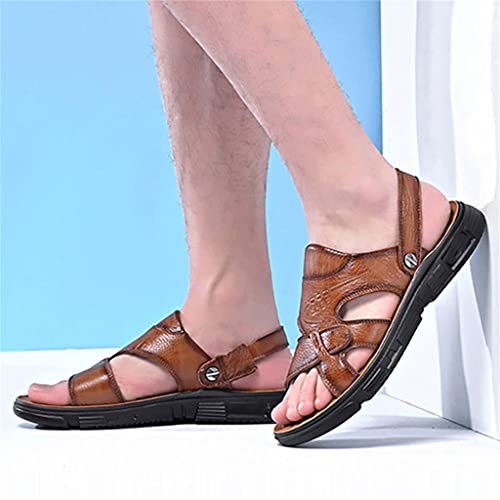 Men SandalsWaterproof Non-Slip Sandals Men's Soft Bottom Wear-Resistant Slippers Breathable Sandals(D,41 Code)4