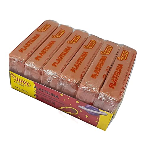 Image of Jovi Plastilina Flesh Non-Drying Modelling Clay for Art & Craft Pack of 6 Bars - 50gms Each Non-Toxic Gluten Free Fine Motor Skills, Moulding, Pottery Sculpting Project Work with Dough