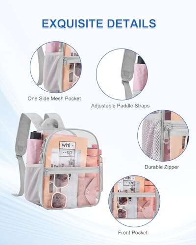 Image of Clear Backpack for Stadium Events, 12x12x6 Small Clear Plastic bag with Reinforced Straps for Game Security Festival Concert