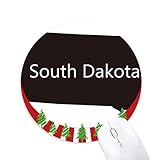South Dakota USA Karte Silhouette Round Rubber Mouse Pad Weihnachtsdekoration